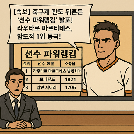 라우타로 마르티네스 선수 파워랭킹 1위 등극